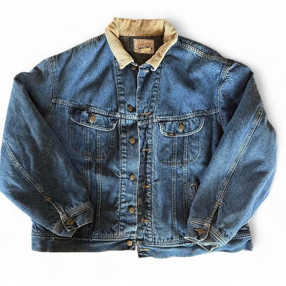 Rare Vintage 70's Lee Storm Rider Blanket Lined Trucker Jean Jacket Mens 2XL - Picture 1 of 8